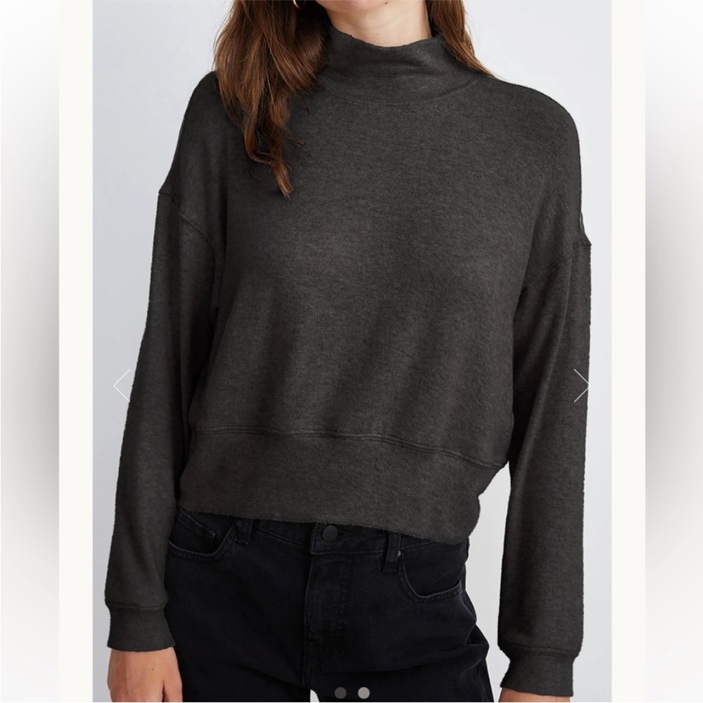 NWT Velvet Spencer & Graham Charcoal heather Tami Mock Neck Women's Sweater